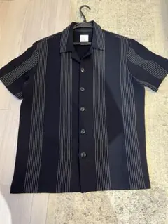 ★美品★sandro ストライプ 半袖シャツ 黒のサムネイル