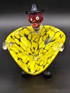 【USED】ヴェネツィアンガラス ? ベネチアンガラス ? ボウル　灰皿 アンティーク ヴェネチアンガラス ミルフィオリ 花柄 ガラス