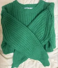 ZARA グリーンニット トップス