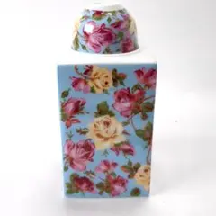 S073　洋風 花柄 陶器製 酒器セット 徳利 お猪口 バラ柄 インテリア