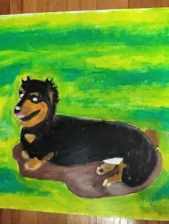 愛犬ディック　ダックス　油絵