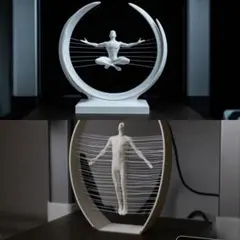 3Dプリントされた人体像2体セット、抽象芸術、室内装飾