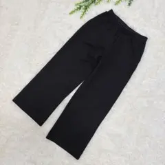 美品 UNIQLO ドライスウェットワイドパンツ ブラック ジャージ L