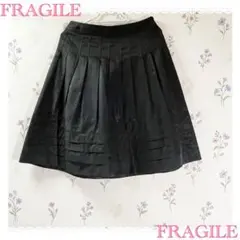 FRAGILE フレアスカート はしごレース　ブラック　ひざ丈のサムネイル