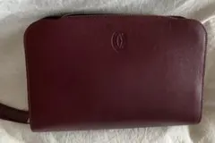 虹色くじゃく様専用/カルティエ　メンズセカンドバッグ（美品）ワインレッド