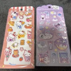 ハローキティ＆くろみ マシュマロステッカー2枚セット