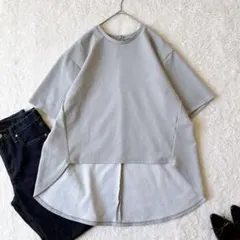 RIM.ARK Back volume R-neck cut tops グレーのサムネイル