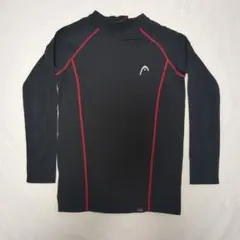 HEAD☆あったかインナー 黒/赤☆メンズS 150 160 アンダーシャツ