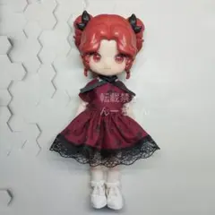 #2835 オビツ11服 ワンピース ワインレッド