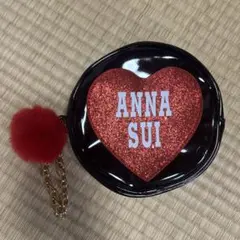 ANNA SUI ハート型ポーチ 黒 グリッター