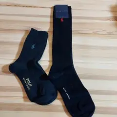 新品　ラルフローレン　ブラック　スクールソックス 22-24cm