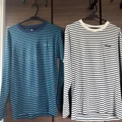 モンベル　WIC.ボーダーロングスリーブT 2枚セット