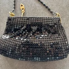 ブラックビーズ装飾 小さなパーティーバッグ