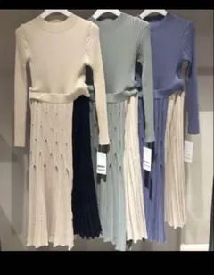 FRAY I.D アシメプリーツ　ワンピース　グリーン