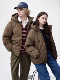 GU ウォームパデッドパーカ ブラウン