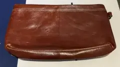 allegro ブラウンレザー クラッチバッグ
