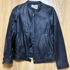 Work レザージャケット ライダースジャケット ノーカラージャケット ブラック