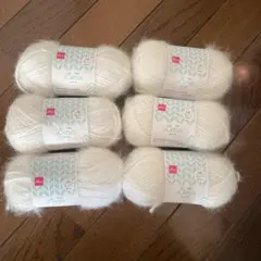 ダイソー　レーナ　毛糸　スノー　ホワイト　６個セット