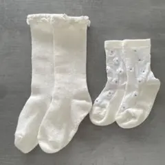 petit main リボン　ハイソックス　靴下　シアーソックス　入園式