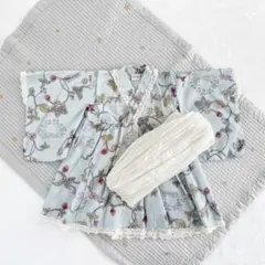 【美品】ひよこ商店 浴衣ワンピース 90 兵児帯セット いちご レトロ 女の子