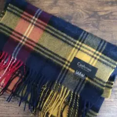 Cashmee カシミヤ チェックマフラー