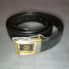 メンズレザーベルトブラック　JP Country Club 金色バッグ付き