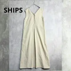 SHIPS シップス　ワンピース　ノースリーブ　ロング　フロントタック　春夏秋