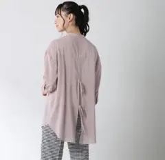 Honeys COLZA バックリボン バンドカラーシアーシャツ Sのサムネイル
