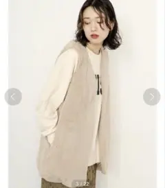 サマンサモスモスブルー SM2 Blue ファーベスト ボア ジレ ベージュ