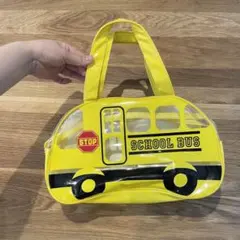 プールバッグ　ビニールはバッグ チャック　黄色　バス
