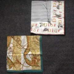 【新品未使用】Christian DiorとLANVINの大判ハンカチ2枚組