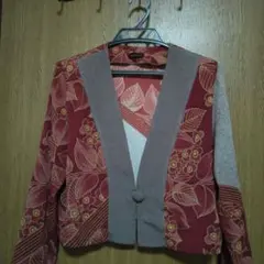 詩仙堂by hiroshi ノーカラージャケット 赤とグレー