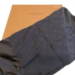 ルイヴィトン　LOUIS VUITTON　スカーフ　モノグラム　シルク　黒