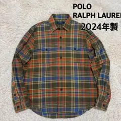 美品 2024年製 QRコードタグ ポロラルフローレン マドラスチェック シャツ