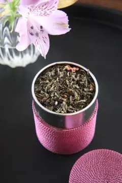 茶筒 パープル 織物装飾のサムネイル