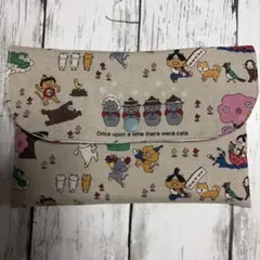 ハンドメイド　御朱印帳入れ　御朱印帳ケース　コットンこばやしさん　ねこ柄のサムネイル