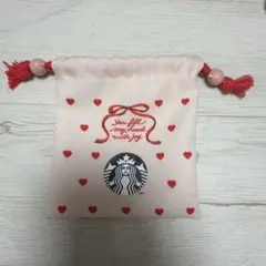 STARBUCKS ハート柄 巾着ポーチ