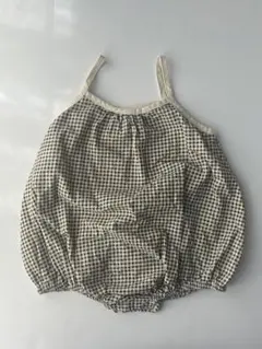 【BEBE HOLIC】 チェック柄ロンパース Lサイズ