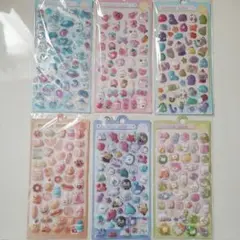 ボンボンドロップ風 ぷくぷく 立体シール うさぎ 恐竜 猫 パン 海の生き物