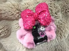 アベイル　ミニーマウス　レオパード　ヒョウ柄　シュシュ　ディズニー　ピンク