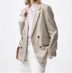 【新品タグ付き】2026SS GU ダブルブレストジャケットZ ベージュ S