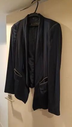 ZARA BASIC ネイビー ストライプジャケット