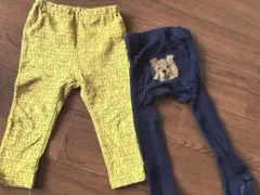 クマ刺繍レギンス・スパッツセット