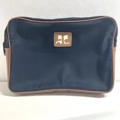 courreges ショルダーバッグ ネイビー ホワイト - メルカリ