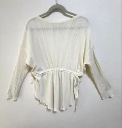 Ungrid アングリッド　リブ編み長袖トップス アイボリー