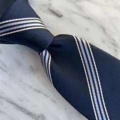 【新品】ネイビー×ブラウン×ブルー×白ストライプ