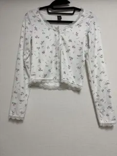 00s テディベア ガーゼトップス ロンT スクエアネック ホワイト itimi