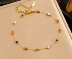 サージカルステンレス ブレスレット ゴールド 【残1】人気パワーストーン 運気