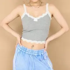 ANAP レースドッキング カップ付 キャミソール　グレーのサムネイル