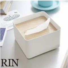 tower RIN ティッシュケース ハーフサイズ　ナチュラル マットホワイト